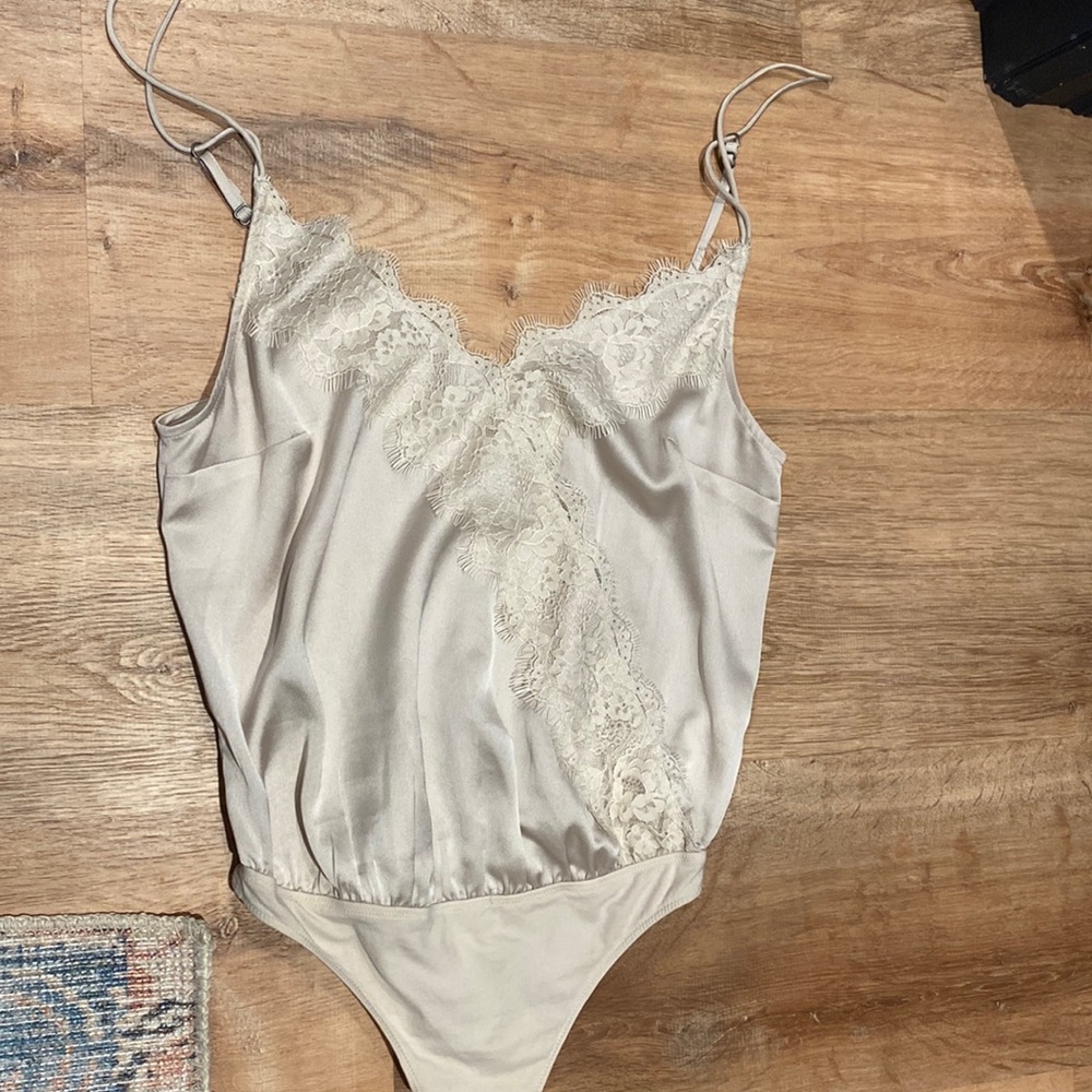 Abercrombie & Fitch satin and lace thong bodysuit